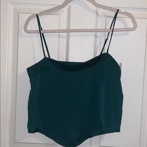 Kendal & Kylie emerald green satin tank top!